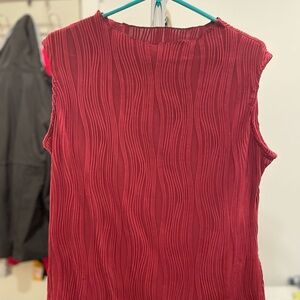 Elegant Red Sleeveless Top